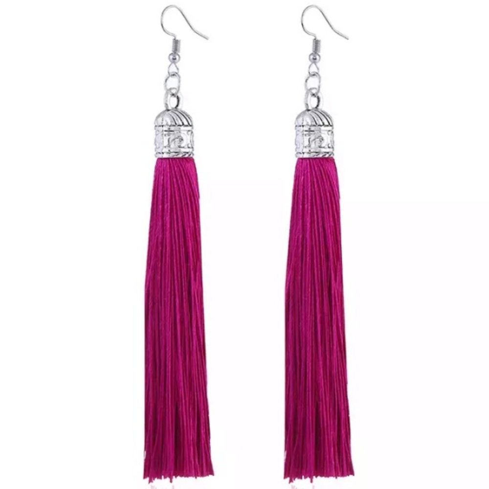 💙💎💲FIRM🛍➕BUNDLE➕4 DISCOUNT! HOT PINK💗TASSELS! - Picture 2 of 6